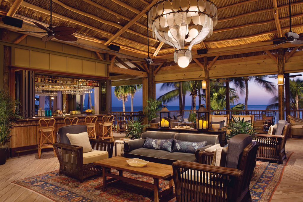 Enjoy a cocktail and the view at The Monkey Hut. Images courtesy of little palm island resort and spa