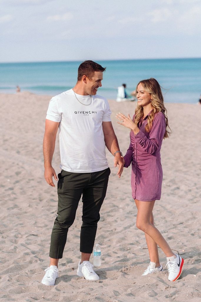 Sims and Koepka got engaged at Jupiter Beach last spring. Photo by Shaye Babb