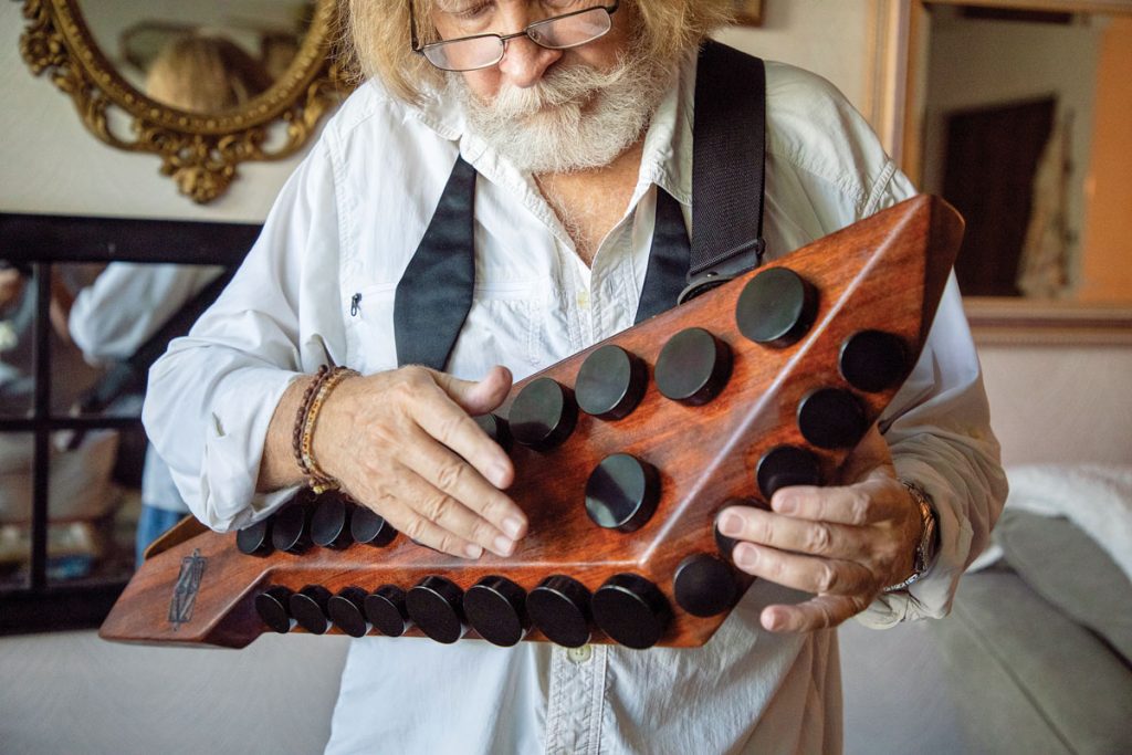 Squires playing around with his Zendrum. Photography by Jason Nuttle