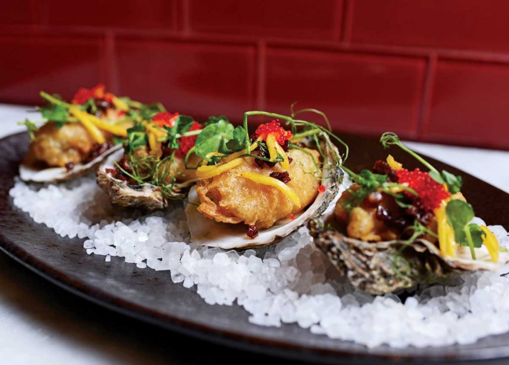 Tempura oysters at Blackbird. Photo by Alissa Dragun