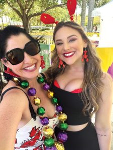 Event coordinator Virginia Sinicki and fellow radio personality Meagan Lahti. Photo courtesy of Cajun Crawfish & Music Festival