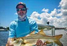 Catch and Release Snook with Care Captain Ramsey Hayes with a fresh catch. Photo by George LaBonte