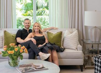 Tour Jon and Taylor Scurry’s Rocking Renovation Jon and Taylor Scurry in their recently renovated Palm Beach Gardens home. Photo by Jerry Rabinowitz